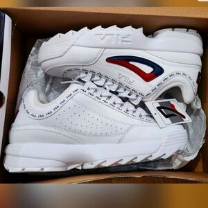 Fila Women's White and Navy Sneakers